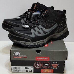 Skechers Holdredge Rebem Steel Toe Work Boot Men 12W 77108W/BKCC - F2412/2413-18
